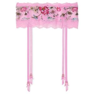 NWT Victoria’s Secret Pink Floral Embroidery Garter Belt